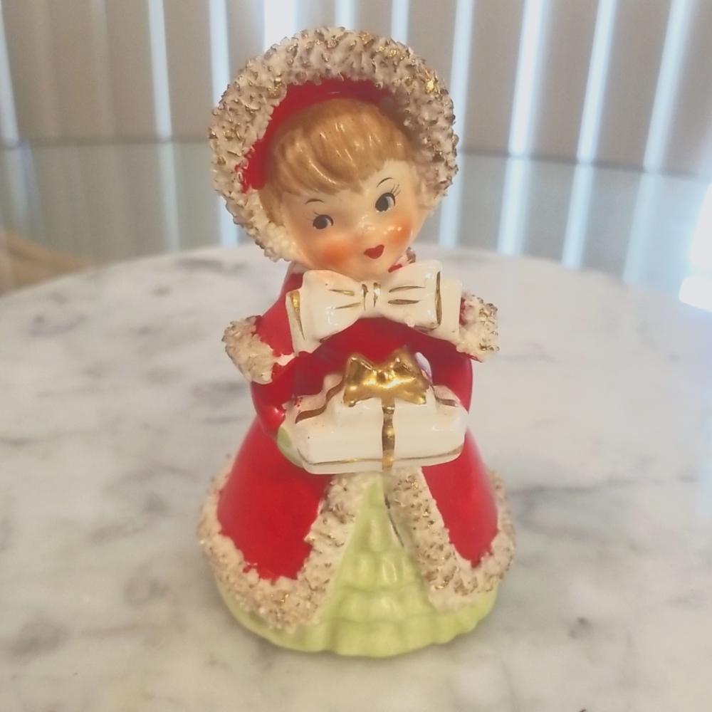 Lefton Vintage 1956 Christmas Caroler Bell Figurine